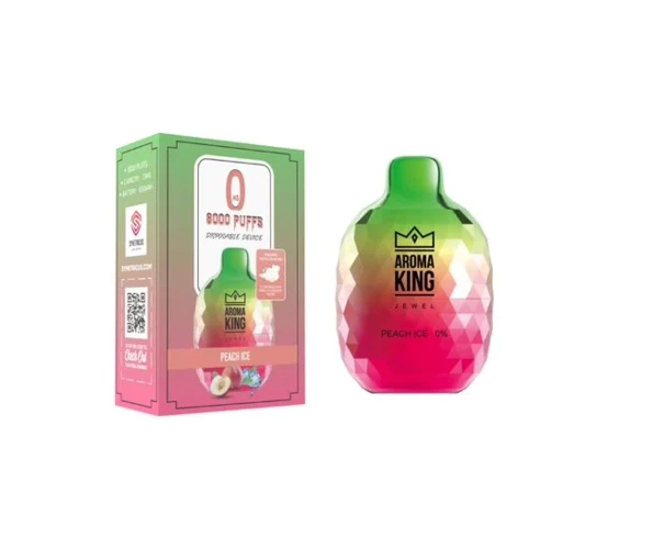 Безникотиновый одноразовый Pod Aroma King Jewel 8000 650 mAh Peach Ice 0% (Ледяной персик)